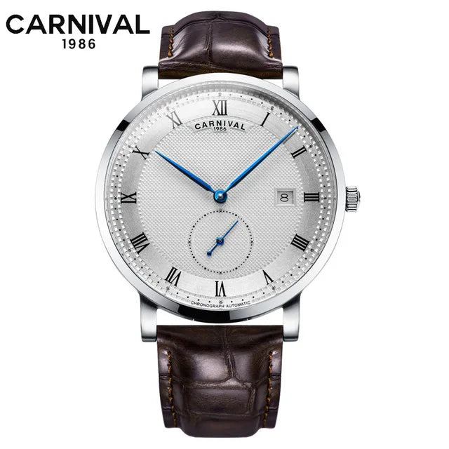 Carnival Brand Luxury Mechanical Watch Waterproof Ultra Thin Business Calendar Automatic Wristwatches Clock for Men Reloj Hombre